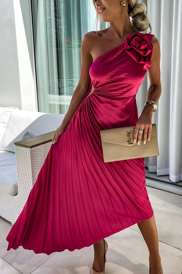 Véronique – Robe à épaules fleuries