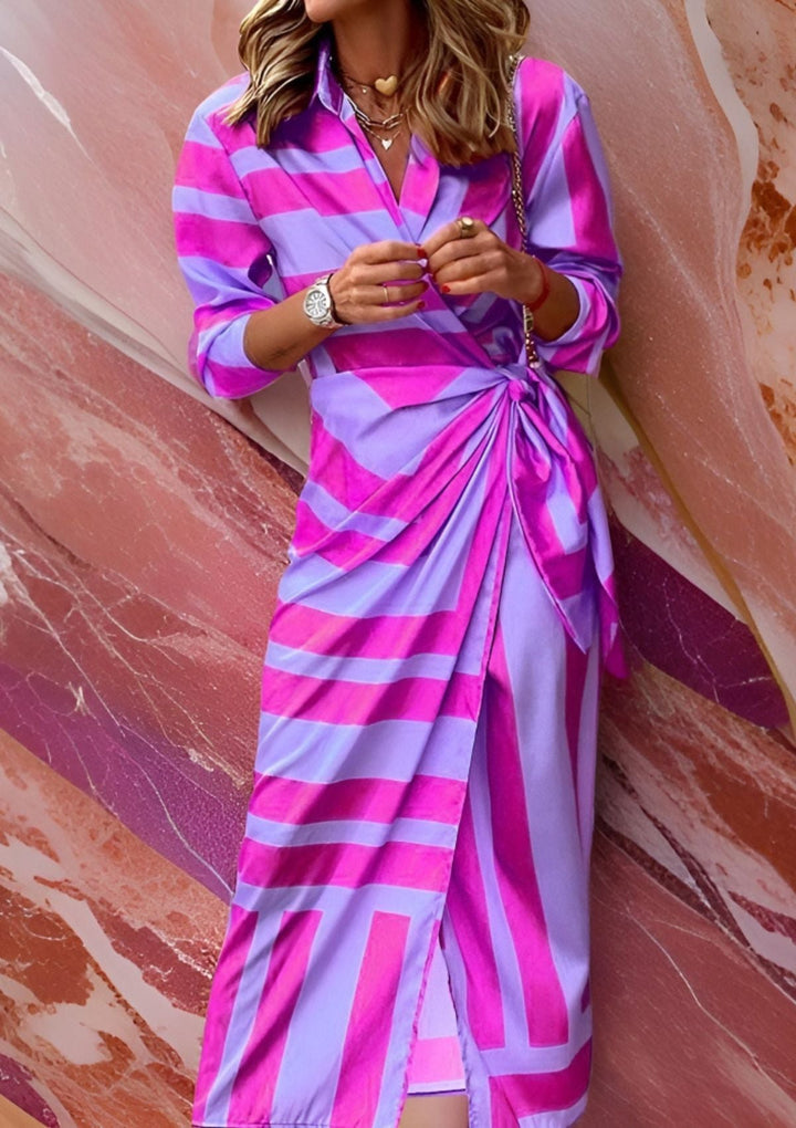 Lore - Robe chemise cintrée avec imprimé