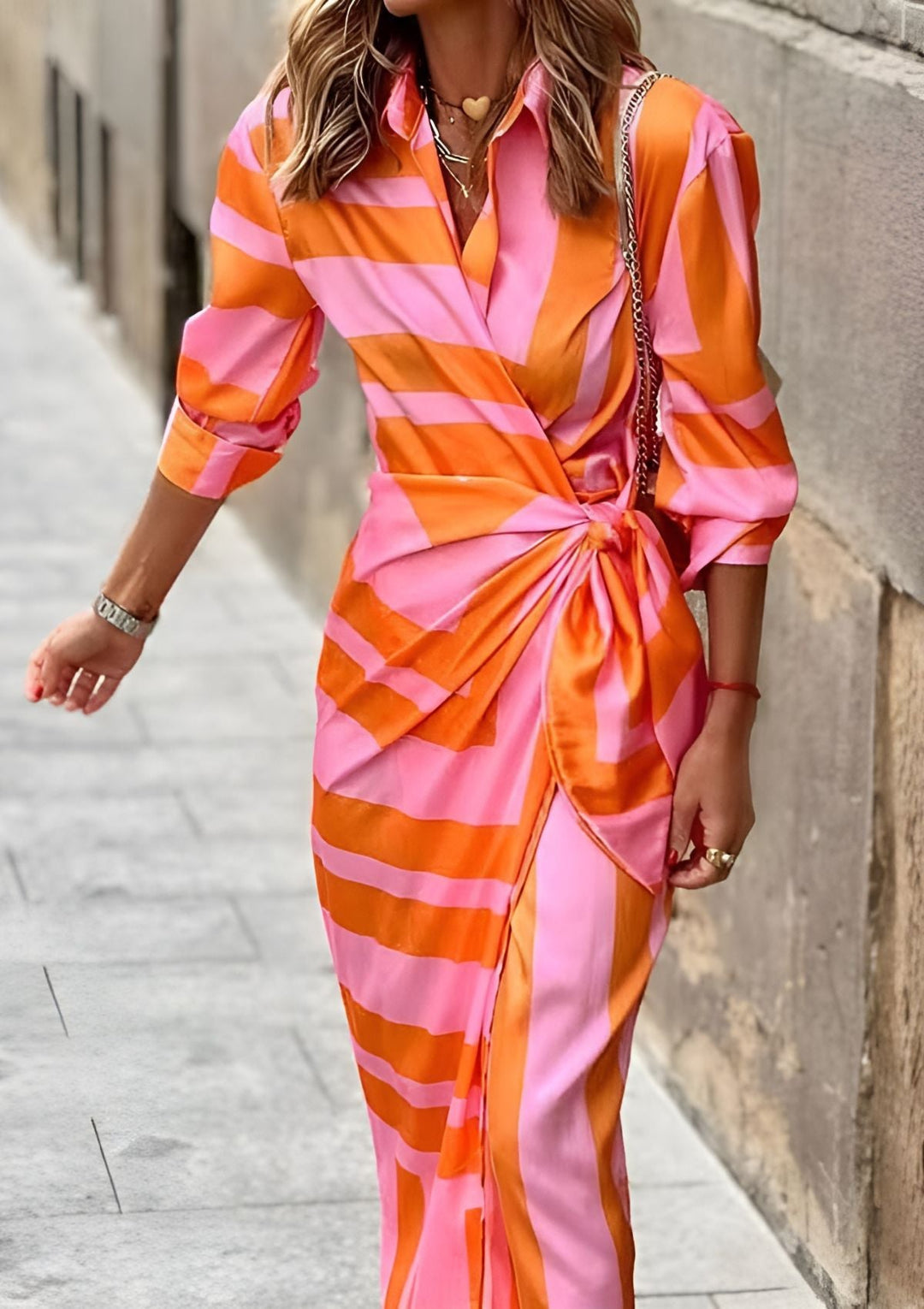 Lore - Robe chemise cintrée avec imprimé
