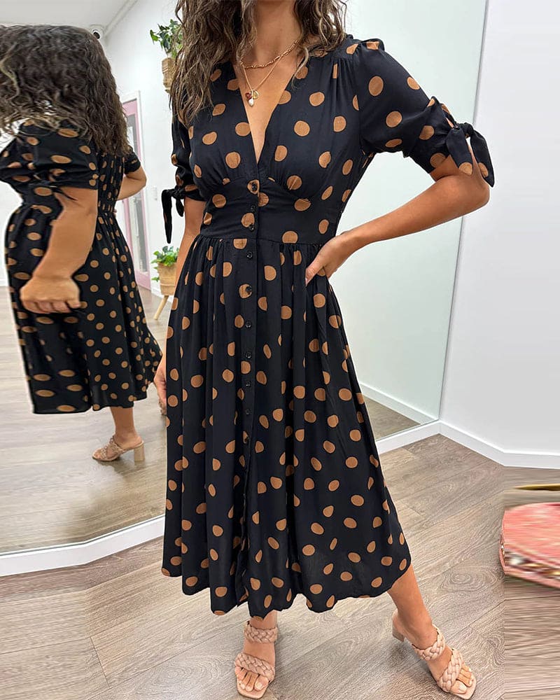 Annalise - Robe élégante à pois