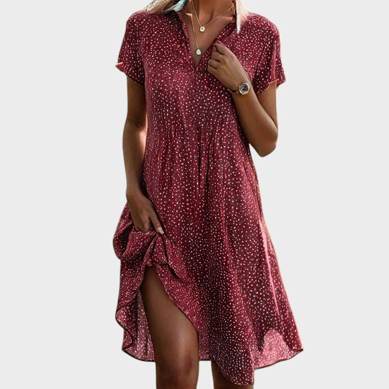 Martha - Robe midi à pois polka
